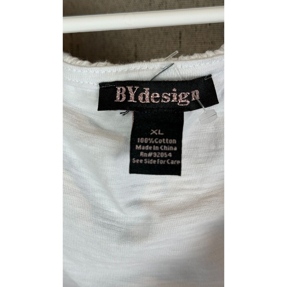 BY Design White Eyelet Off Shoulder Ruffle Top | XL - Picture 4 of 4